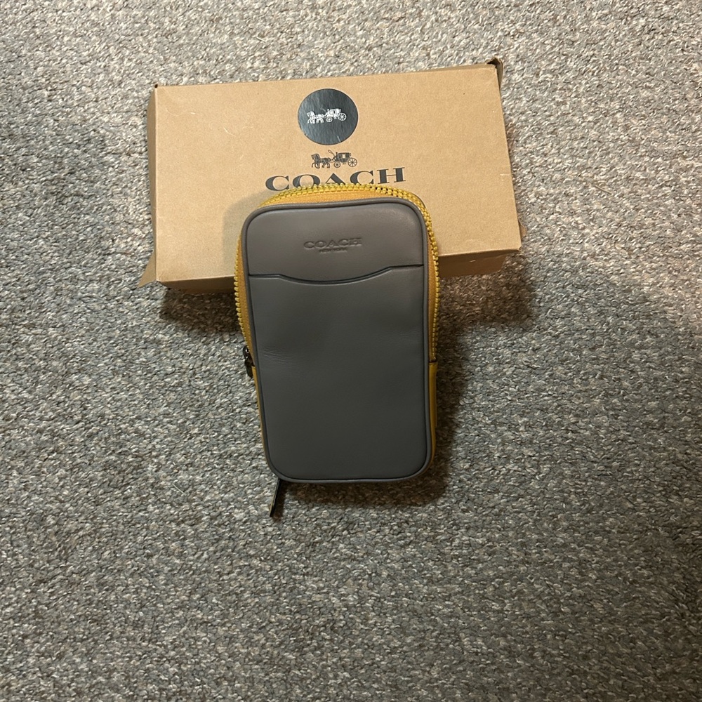 Coach Yellow and Gray Phone Wallet